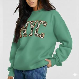 Sudadera de Cuello Alto para Mujer, Otoño, Precio de Fábrica con MOQ Bajo, Poliéster/Algodón, Ligera, Estilo Pullover, Impresión Frontal Personalizada, OEM - Product Image 2