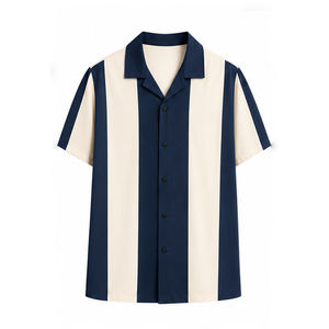 เสื้อเชิ้ตแขนสั้นลายสก็อตผู้ชาย คอปกพับ สีตัดต่อ ผ้าป๊อปลิน 100% ผ้าฝ้าย ระบายอากาศได้ดี สไตล์ฤดูร้อนและฤดูใบไม้ร่วง - Product Image 4