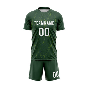 Soccer Jersey Set Green 100% Polyester Short Sleeve Men's <b>Athletic</b> Fit Moisture Wicking Team Apparel Uniform Custom SPORTS - Product Image 3