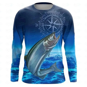 Chemise de pêche à manches longues pour homme, best-seller, motif poisson imprimé en 3D, séchage rapide, UPF 50, haut de sport d'extérieur - Product Image 5