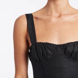 Satin Silk Women Clothing Wholesale Square Collar Elegant Straight Maxi Dress Strap Sexy High Split Sleeveless Party Solid - Product Image 5
