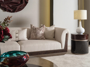 Luxury Solid Teak Wood Living Room Furniture Set Modern Cream Velvet 4 1 Seater <b>Sofa</b> Coffee <b>Table</b> <b>Side</b> <b>Tables</b> Villa Hotel - Product Image 4