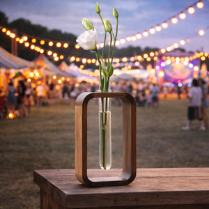 Vase en tube à essai pour plantes hydrophiles, support de plantes, cadre en bois de noyer, support de fleurs, décoration de table, jardin, bonsaï - Product Image 1