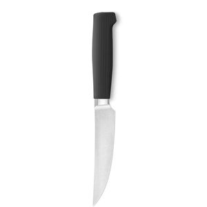 Cuchillos comerciales para carne con hoja de acero inoxidable suave y afilada y mango tradicional negro de tres remaches para cortar carne y servir a la mesa. - Product Image 6