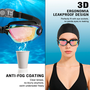 Lunettes de <span class=keywords><strong>natation</strong></span> sportives avec protection UV400, vision anti-buée, verres transparents, étanches, revêtement OEM, pour activités aquatiques en extérieur - Product Image 3