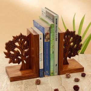 Metal Bookends <b>Set</b> Of 2 Sculptural Hand Design Traditional Style Antique Weathering Finish For Home <b>Office</b> Decor - Product Image 3
