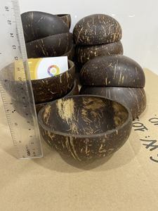 Polished Coconut Shell Salad Bowl 10cm + coconut spoon for Handicraft Container Food Souvenir <b>Gift</b> Craft Wedding Party New Year - Product Image 3