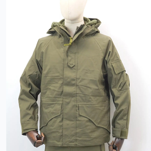 Veste de chasse décontractée pour hommes grandes tailles, en toile, avec fermeture éclair, col montant, manches longues, à capuche, respirante, imperméable et coupe-vent – Vente en gros - Product Image 3