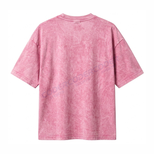 Camisetas de Verano de Algodón con Hombros Caídos y Lavado Ácido Personalizado, Camisetas Oversize de Manga Corta con Efecto Ácido - ¡Las Más Vendidas! - Product Image 2