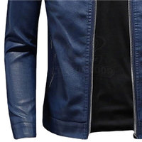 Veste en cuir véritable respirante et écologique pour homme, doublure en polyester, conçue pour l'hiver et les jours froids, usage quotidien, logo sur le devant