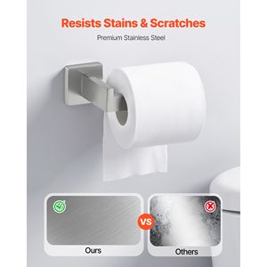 Set di Accessori per Bagno in Acciaio Inox Spazzolato di Qualità Alberghiera, 5 Pezzi, con Portasciugamani da 60 cm e Ganci per Accappatoi - Product Image 5