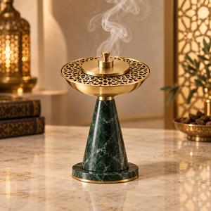Quemador de Incienso de Piedra con Tapa de Metal Negro, Difusor de Aromaterapia para Decoración del Hogar, Uso en Primavera, Otoño y Todas las Estaciones - Product Image 4