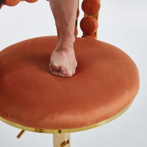 Sgabelli da Bar Moderni (Set di 2) con Gambe in Tubo di Ferro Dorato, Cuscini Morbidi e Schienale Confortevole per Sala da Pranzo - Product Image 4