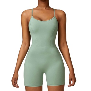Women's Sexy Breathable Ribbed Sports Bodysuit <b>Jumpsuit</b> Colorful Fashion <b>Workout</b> Fitness Gym Yoga Gear - Product Image 3