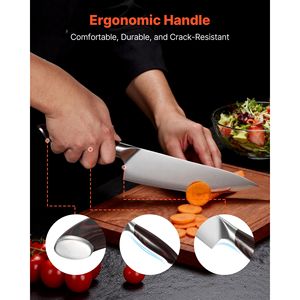 Ensemble de couteaux de cuisine professionnels en acier inoxydable à haute teneur en carbone, 5 pièces, durables, résistants à la rouille - Product Image 3