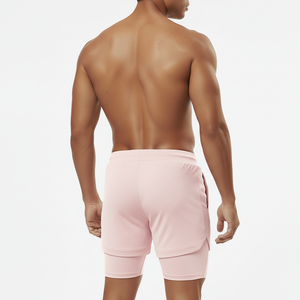 Custom Breathable With Pockets Running Sports Shorts Men 2 in 1 <b>Layers</b> Joggers Training Gym Fitness Shorts Running Gym Shorts - Product Image 2