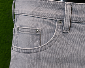 Shorts en jean respirant bleu clair pour homme, coupe droite, style streetwear vintage, tissé, taille mi-haute, décontracté, pour l'été - Product Image 4