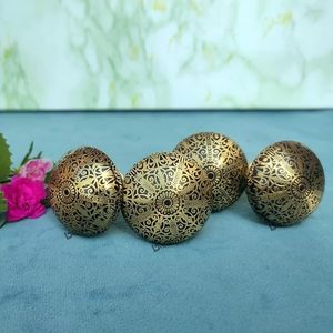 Golden Bronze Mughal Architecture Pattern <b>Brass</b> <b>Door</b> <b>Knobs</b> Drawer Pulls <b>Antique</b> Finish Decorative Cabinet Hardware - Product Image 4
