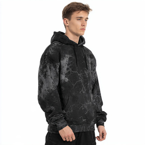 Sudadera con capucha de hombros caídos para hombre, estilo vintage lavado, de invierno, de algodón French Terry, oversize - Product Image 3