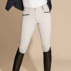 Pantalon d'équitation taille haute pour femme, longueur intégrale, couleur unie, extensible dans les quatre sens, en coton et élasthanne, avec poches 2026 - Product Image 1