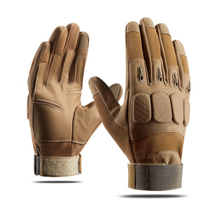 Guantes Tácticos de Dedo Completo Verde Oliva Antideslizantes para Actividades al Aire Libre Unisex con Cierre de Gancho y Bucle en Material Textil Tejido - Product Image 3