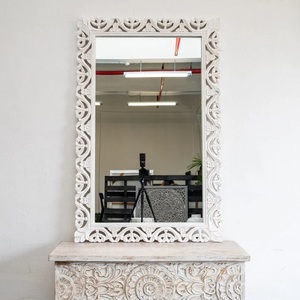 Premium Decorative Accent Mirror for Living Room Handcrafted Scroll Detailing with Sophisticated Coastal Charm - Product Image 3