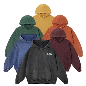 Sudadera con capucha unisex al por mayor, 300GSM, 100% algodón, con cremallera de un cuarto, bordado batik, corte holgado, estilo urbano, para otoño e invierno - Product Image 6