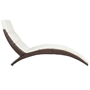 Chaise longue marron et blanc crème - Product Image 4