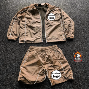 Windbreaker <b>Tracksuit</b> for Men's Windbreaker <b>Tracksuit</b> Set | Lightweight 2-Piece HOODIE & SHORT - Product Image 3