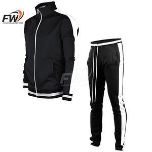 Ensemble de survêtement décontracté en molleton épais 100 % polyester tricoté, coupe ample, avec sweat à capuche et pantalon de jogging pour homme - Product Image 2