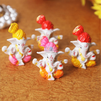 Statue de Ganesha en céramique artisanale minimaliste 3 pouces – Décoration pour la maison, le bureau, la voiture, le temple – Cadeau de Diwali, faveurs de mariage