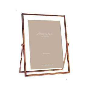 Gold Metal Rectangle Photo <b>Frame</b> With Mr. & Mrs. Letterpress <b>Print</b> Horizontal Floating Glass Design - Product Image 2
