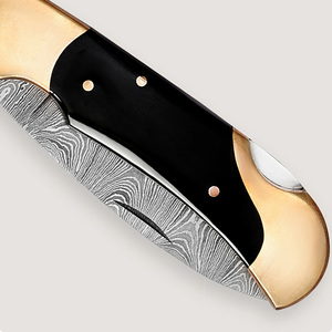 Damascus Steel Folding Pocket Knife Handmade Pattern Design Compact Outdoor <b>Camping</b> Hiking Fishing Travel Everyday <b>Tool</b> - Product Image 5