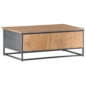 Table basse en bois d'acacia massif gris 35.4 po x 19.7 po x 13.8 po - Product Image 4