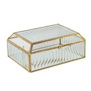 Luxury Collection Metal & Glass Jewelry <b>Box</b> Premium <b>Trinket</b> Organizer for Jewelry Rings Earrings Necklace Bracelet Home - Product Image 4