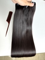 AZURA HAIR Extensions de cheveux naturels ondulés lisses comme des baguettes, Remy, cheveux humains vietnamiens, soyeux et doux, double trame, prêts à être expédiés