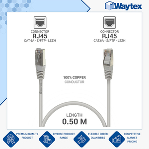 Cable RJ45 Cat. de Grado Profesional, Calidad Premium, 100% Cobre S/FTP LSOH Gris, 0.50m Cable de Red 6A a Precio Directo de Fábrica - Product Image 2