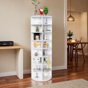 8-Tier Free Standing <b>Rotating</b> Shoe <b>Rack</b> Tower 360 Degrees Revolving <b>Storage</b> Organizer with 32 Pair Holding Capacity - Product Image 2