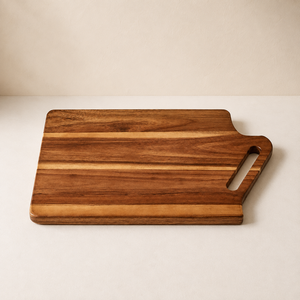 Planche à découper artisanale en bois d'acacia avec poignée 42x17cm pour la cuisine, la découpe de légumes et de fruits, planche de service, OEM personnalisé - Product Image 1