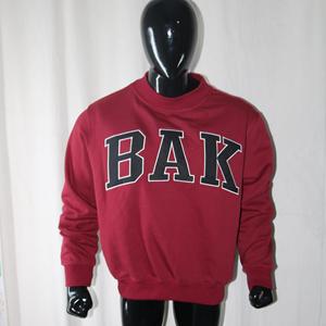 Sudadera BAK Mock Neck 450 GSM con nombre personalizado, bordado en aplique, corte holgado, 100% algodón, felpa francesa. - Product Image 1