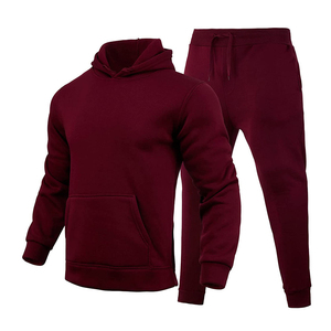 Ensemble de survêtement pour homme de haute qualité, 100% coton molletonné, uni, décontracté, avec capuche, pour la saison hivernale. - Product Image 1