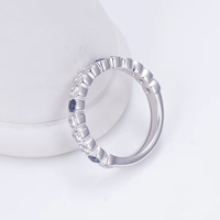 Damen Weißgold Labor-Gezüchteter Diamant Saphir Ring Runder Brillantschliff 18K Vergoldet Klassischer Verlobungsschmuck KRISHNAVII