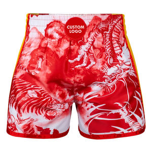 Shorts de combat Muay Thai imprimés, vêtements d'arts martiaux, 100% polyester, impression par sublimation, personnalisés, extensibles, légers, Muay - Product Image 1