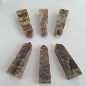 Vente en gros d'obélisque d'améthyste naturelle d'Indonésie 95mm artisanat de haute qualité pierres précieuses en cristal de guérison sculptées - Product Image 5