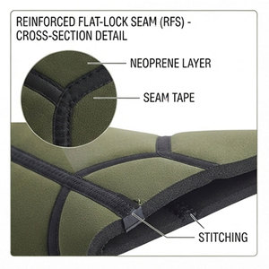Genouillères en néoprène idéales pour la musculation et les entraînements intensifs, avec compression, soutien articulaire et coutures plates. - Product Image 3
