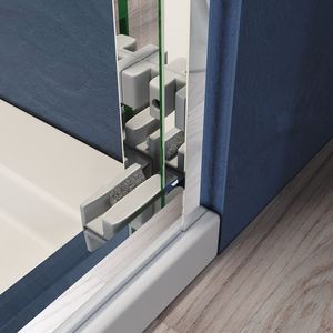 Porta Scorrevole in Vetro per Doccia Certificata, Spessa, con Finitura Cromata Trasparente, 44-48 Pollici L X 72 Pollici Porta Doccia Semi-Frameless Regolabile H - Product Image 2