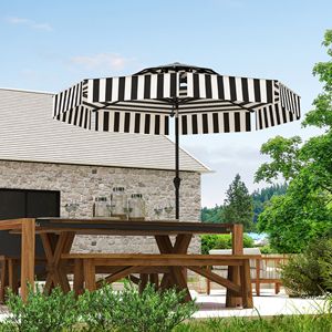 Ombrellone da Esterno 3M (8.6FT) con Protezione UPF 30+, Tavolo Ventilato a 2 Livelli per Palestra, Portico, Patio, 8 Stecche, Manovella Inclinabile - Product Image 2