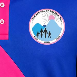 Polo à manches courtes rose, bleu roi et bleu clair, à empiècements contrastants, col chemise, haut décontracté, uniforme, vêtement de sport personnalisé - Product Image 5