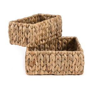 Kitchen pantry storage <b>containers</b> natural rectangle water hyacinth vanity baskets for home decor - Product Image 2