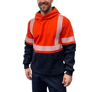 Sweat-shirts de travail personnalisés en polaire avec réflecteurs de sécurité, sweats à capuche réfléchissants multi-usages pour la construction - Product Image 1